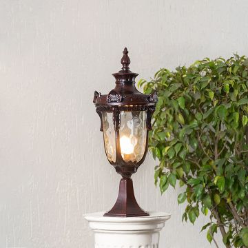 France Outdoor Gate Light - Large Light On With Pillar