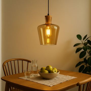 Mid Century Style Flip Glass Shade Pendant Light Lifestyle