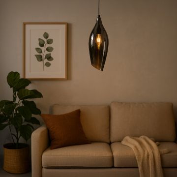 Brilliance Beam Glass Pendant Light Black Lifestyle