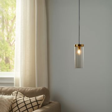 glass drum shade hanging pendant lamp main lifestyle