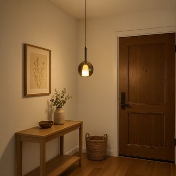 deko chrome glass hanging light main lifestyle