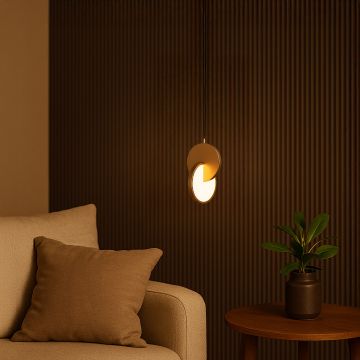 eclipse pendant 2 piece gold light main lifestyle