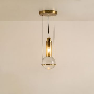 Ornatey Metal Hanging Light Light On White Background