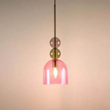 Kaleido Glass Pendant Lights - SmallLight On White Background