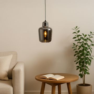 teutonic glass pendant light chrome main lifestyle