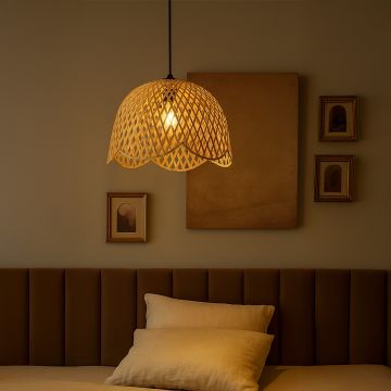 Bamboo Lotus Flower Hanging Lamp Main Lifestyle