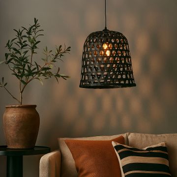 sunray bamboo lamp round main lifestyle