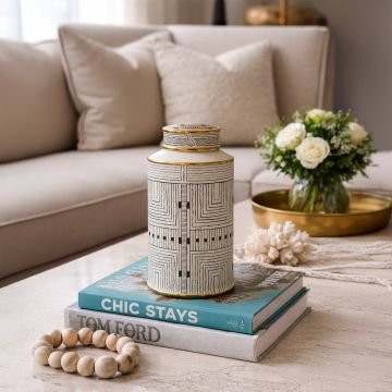 maze decorative ceramic temple ginger jar small main lifestyle