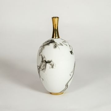 almond ceramic vase small white background 1