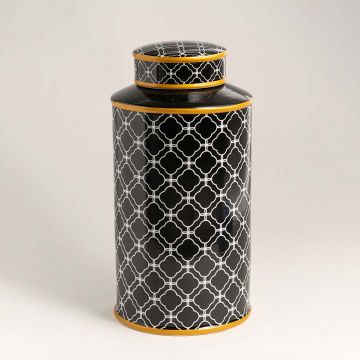 Black Luxe Ceramic Jar Large White Background