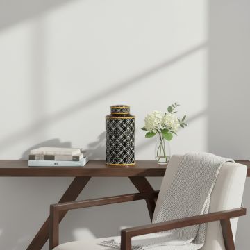 black luxe ceramic jar large main lifestyle