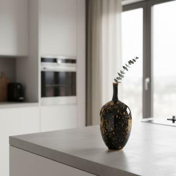 cobalt luxe black ceramic jar large main lifestyle