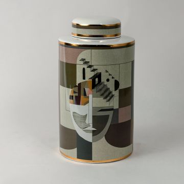 Vintage Ceramic Jar Large White Background