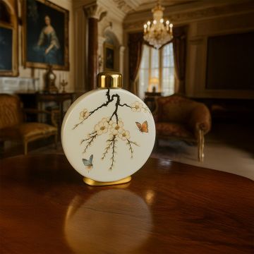 ceramic jar magpie pattern large main lifestyle