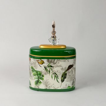 Tropical Leaves Jar - Small White Background