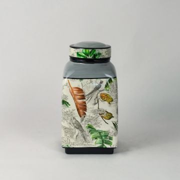 Ceramic Jar with Lid - Large White Background