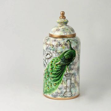 Morni Ceramic Jar - Large White Background