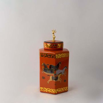 Coral with Lid Jar Small White Background 1