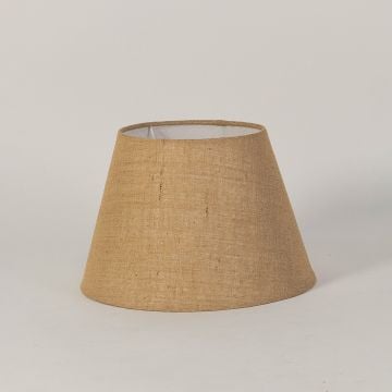 Linen Fabric Barrel Lamp shade Beige White Background 1