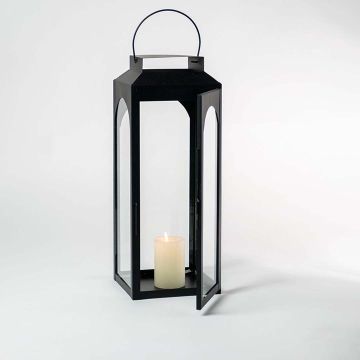 Ebony Black Metal Lantern Large Light On White Background 1