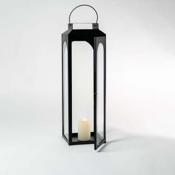 Ebony Black Lantern Extra Large Light On White Background 1