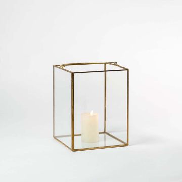 De Flores Modern Square Glass Candle Holder Large Light On White Background
