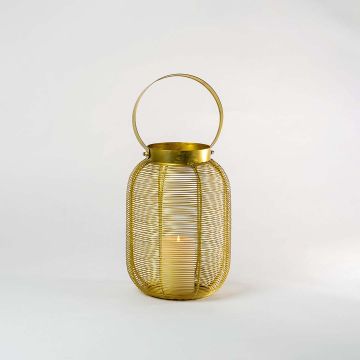 Gold Constellation Stainless Steel Wired Tealight Lantern Small Light On White Background