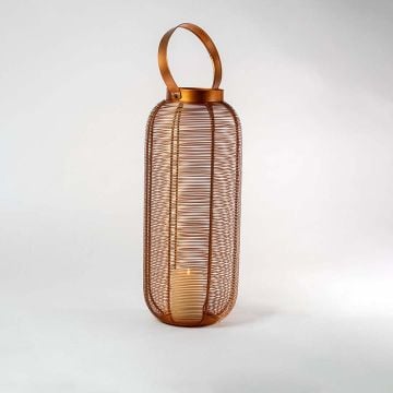 Rose Gold Constellation Stainless Steel Wired Tealight Lantern Large Light On White Background