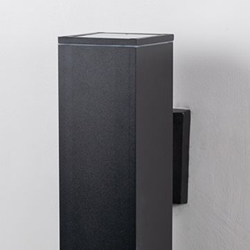 Box Outdoor Wall Light Black Closeup