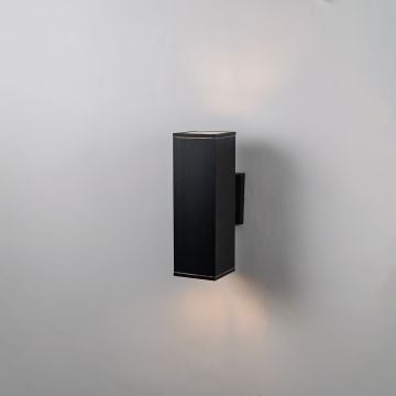 Box Outdoor Wall Light- Black Light On White Background