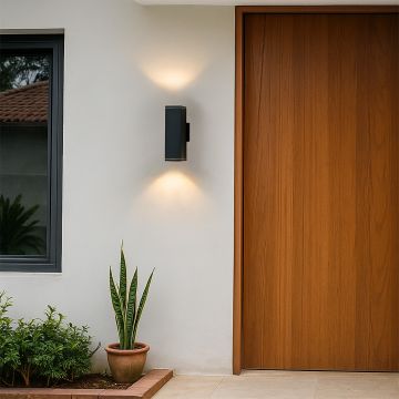 box outdoor wall light black main lifestyle