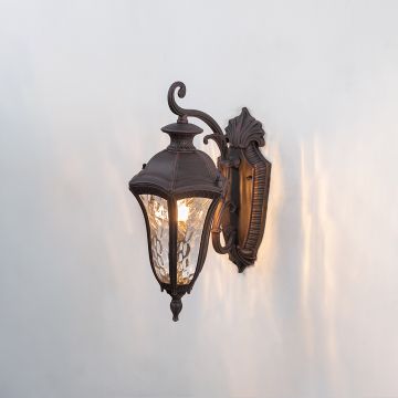 Adam Outdoor Wall Light Black Light On White Background