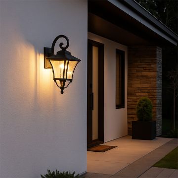 chamber downward outdoor wall light black main lifestyle