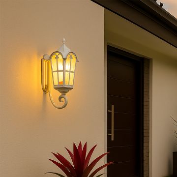 lumiere outdoor wall light up white main lifestyle