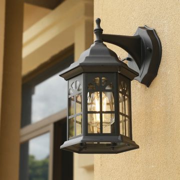 Castle Outdoor Wall Light Black Main Lifestyle