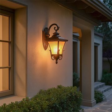 orion outdoor wall light brown main lifestyle