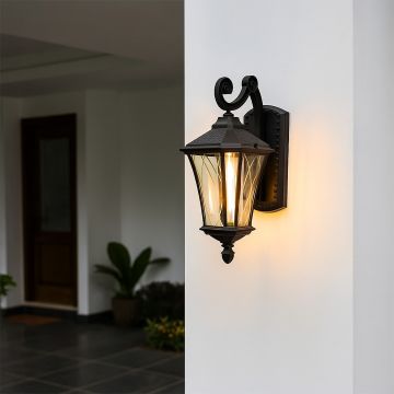 abaca downward tinted blue outdoor wall light medium main lifestyle