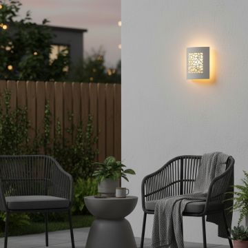 halo cutout outdoor wall light white main lifestyle