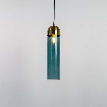 Modern Glass Tube Pendant Light Light On White Background