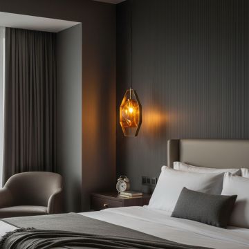 Technical sizing image of pendant light displaying top width 18 cm height 31 cm and bottom 14 cm for precise ceiling installation planning.