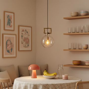 aspen clear glass hanging pendant lamp round shade main lifestyle