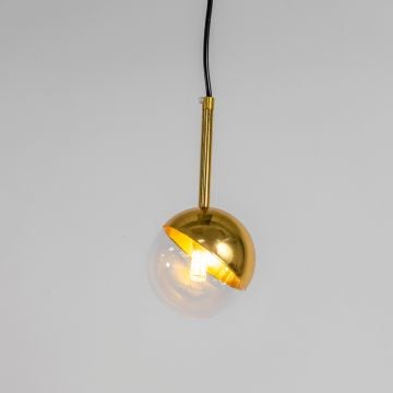 Glass Ball Hanging Pendant Lamp Light On White Background