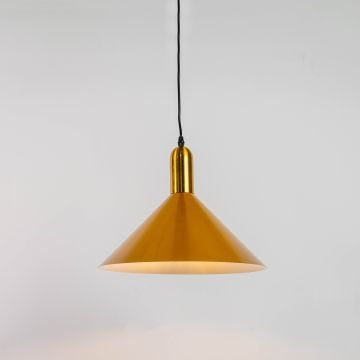 Dome Shape Metal Hanging Pendant Light Light On White Background