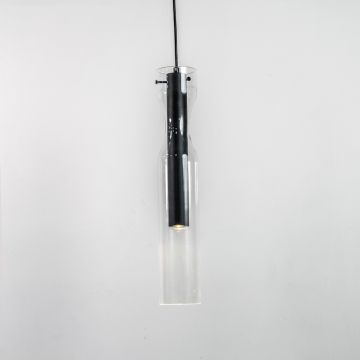 Glass Rod Hanging Pendant Light Light Off White Background
