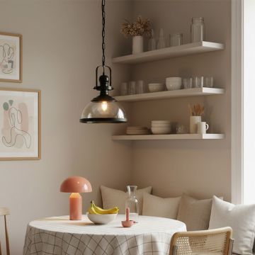 industrial retro pendant light glass shade main lifestyle