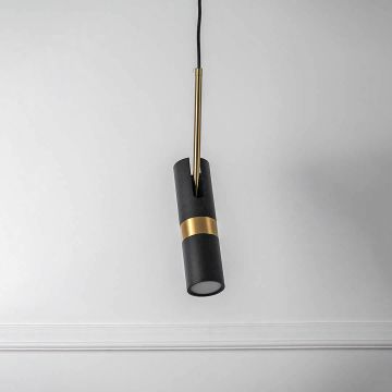Rotating Spotlight Modern Pendant Light - Black Light Off White Background