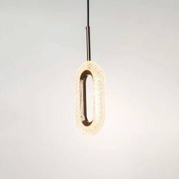 Vima Golden Pendant Lamp Light On White Background