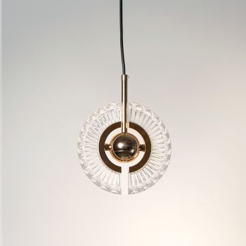 Wing Golden Glass Pendant Light Light Off White Background 1