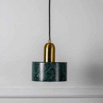 Marble Pendant Light - Green Light Off White Background
