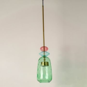 Candy Color Modern Pendant Light Red   Blue   Green Light Off White Background